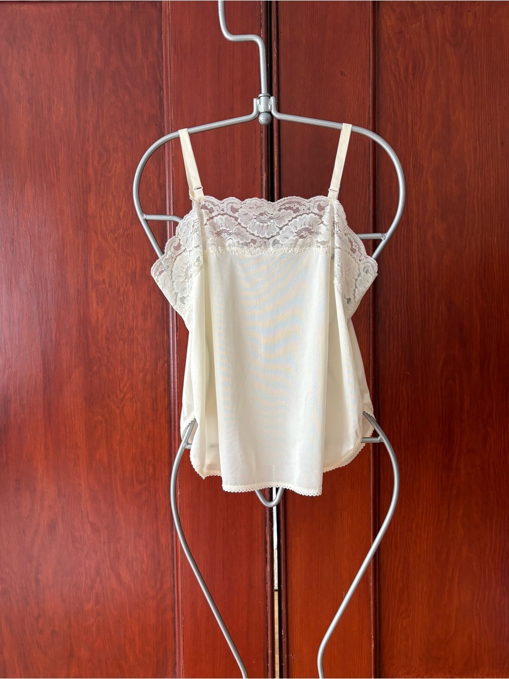 VINTAGE Ivory Nylon Lace Camisole